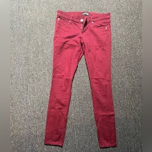 Express size 6 burgundy skinny jeans